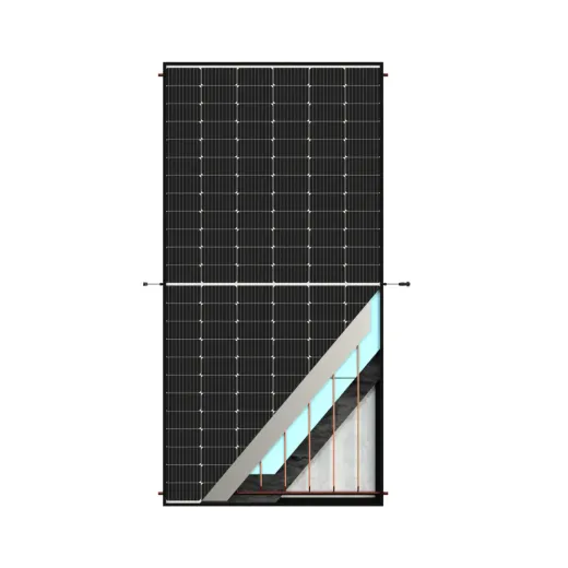 Solimpeks EXCELL 635 PV-T panel with cutaway showing the copper thermal absorber